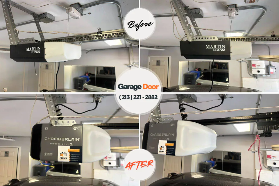 Before and after: garage door repair Edgewater, CO